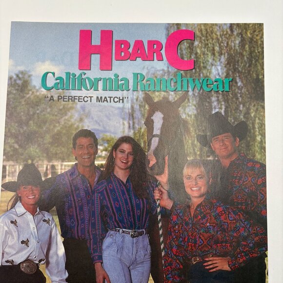 H Bar C California Ranchwear Vintage Print Ad 1990s Western Style Rustic Fashion - Picture 4 of 6